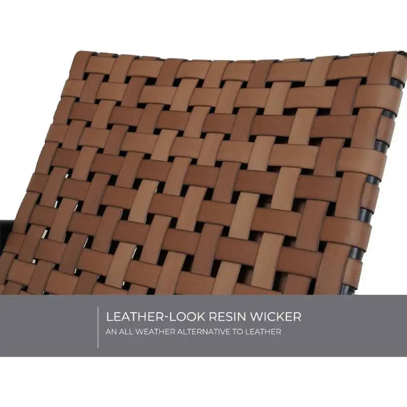 4-Piece Outdoor Furniture Set – Vintage Brown Wicker Patio Chairs, Loveseat & Coffee Table