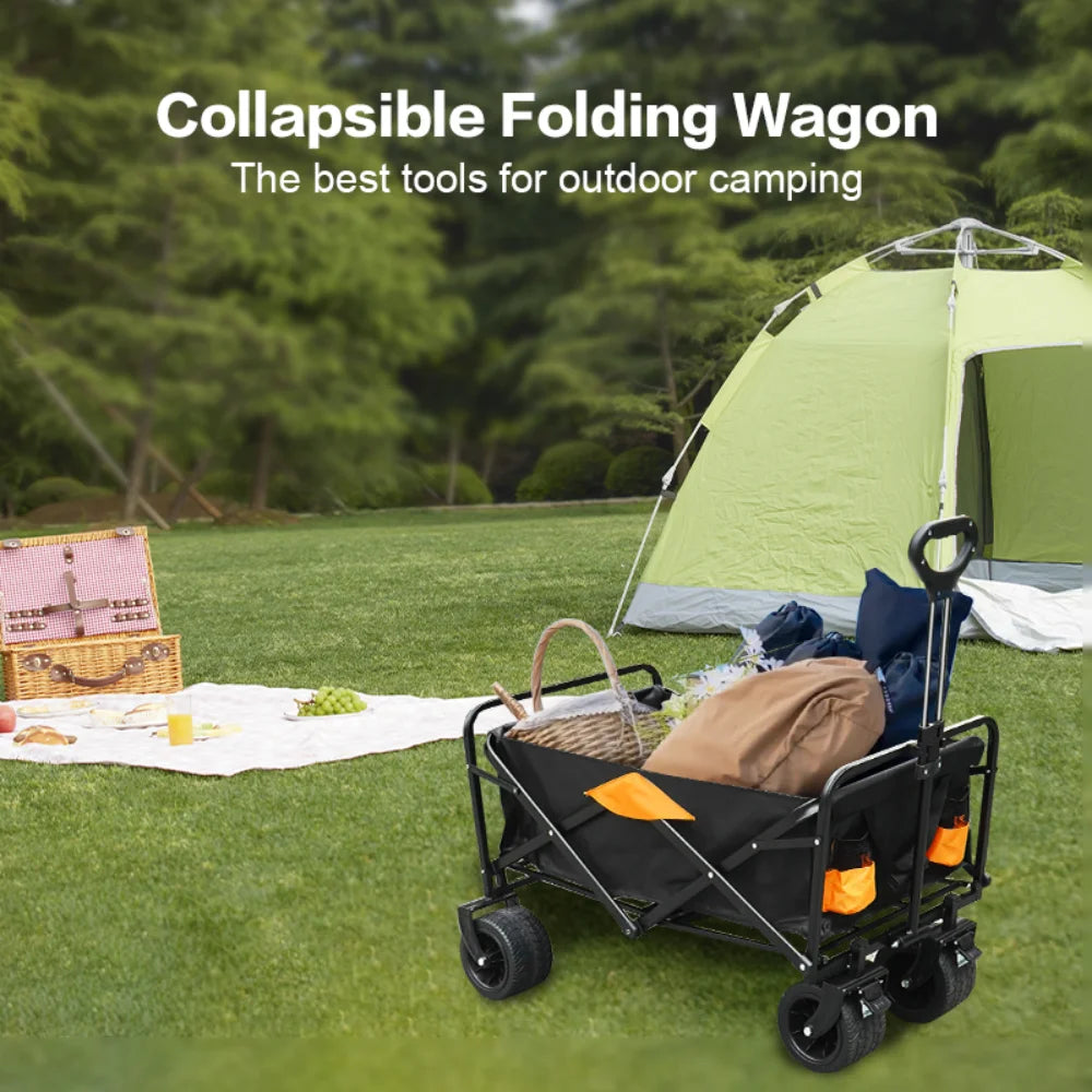 Heavy-Duty Collapsible Utility Wagon Cart – All-Terrain, 220 LBS Capacity