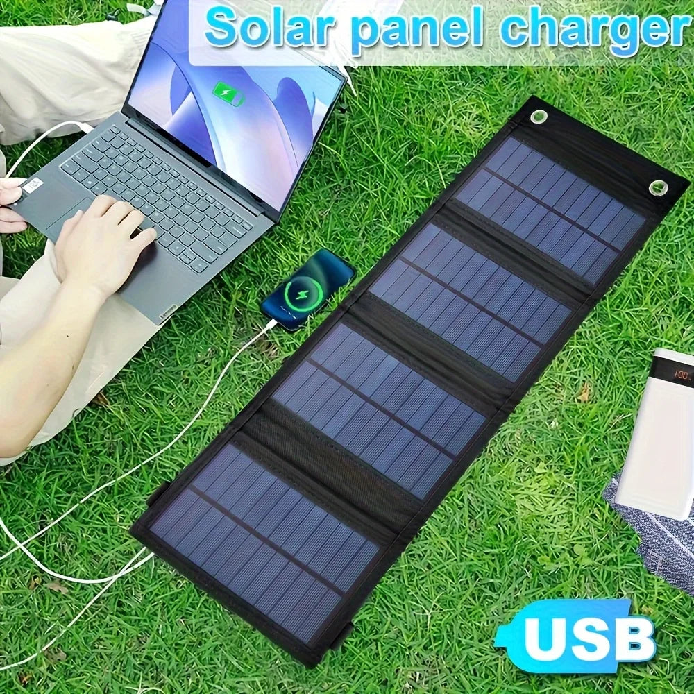 Foldable USB Solar Panel Charger – 5V Waterproof Portable Power for Phones