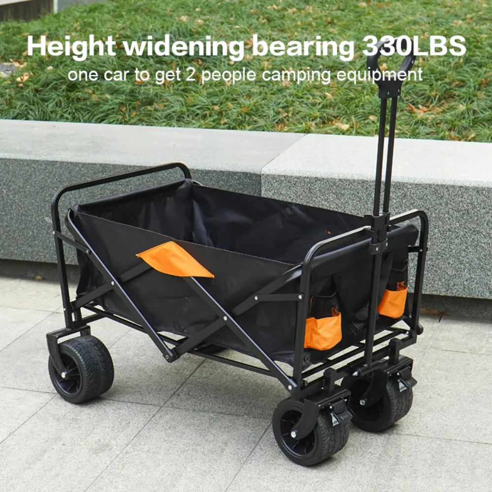 Heavy-Duty Collapsible Utility Wagon Cart – All-Terrain, 220 LBS Capacity