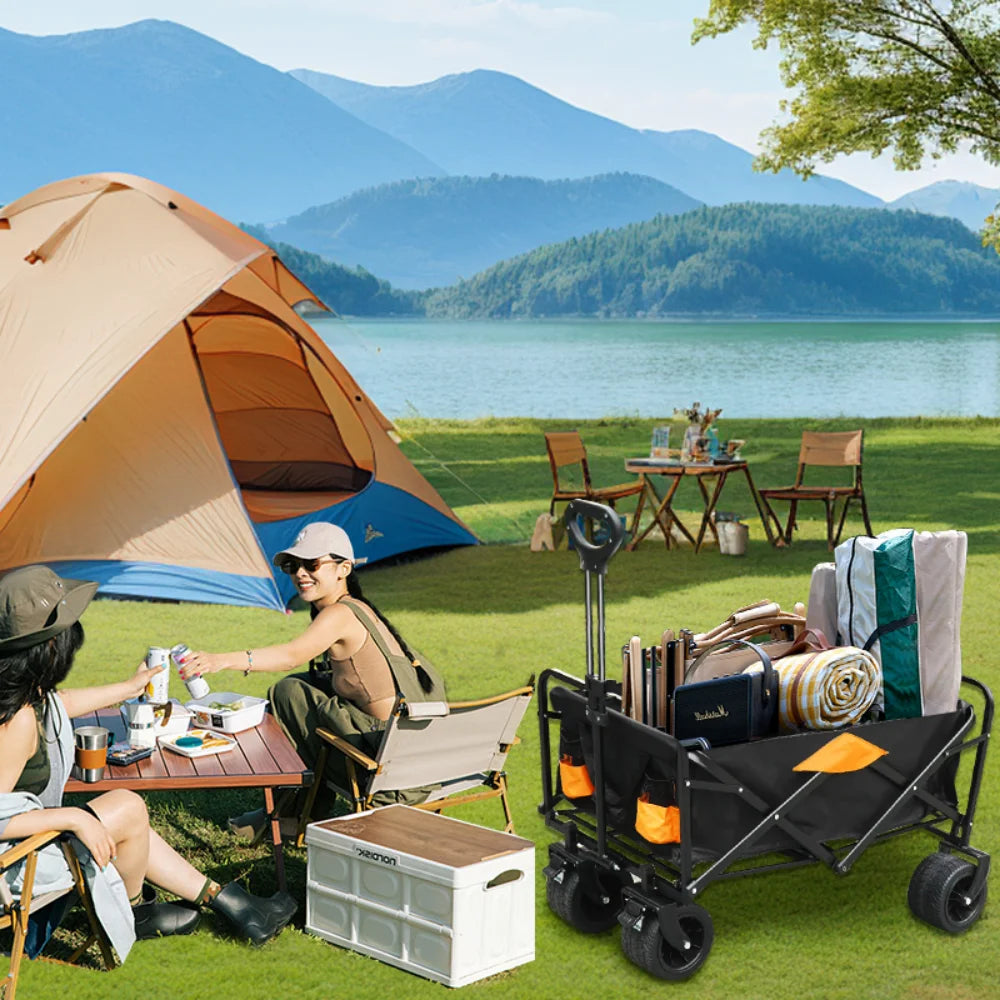 Heavy-Duty Collapsible Utility Wagon Cart – All-Terrain, 220 LBS Capacity