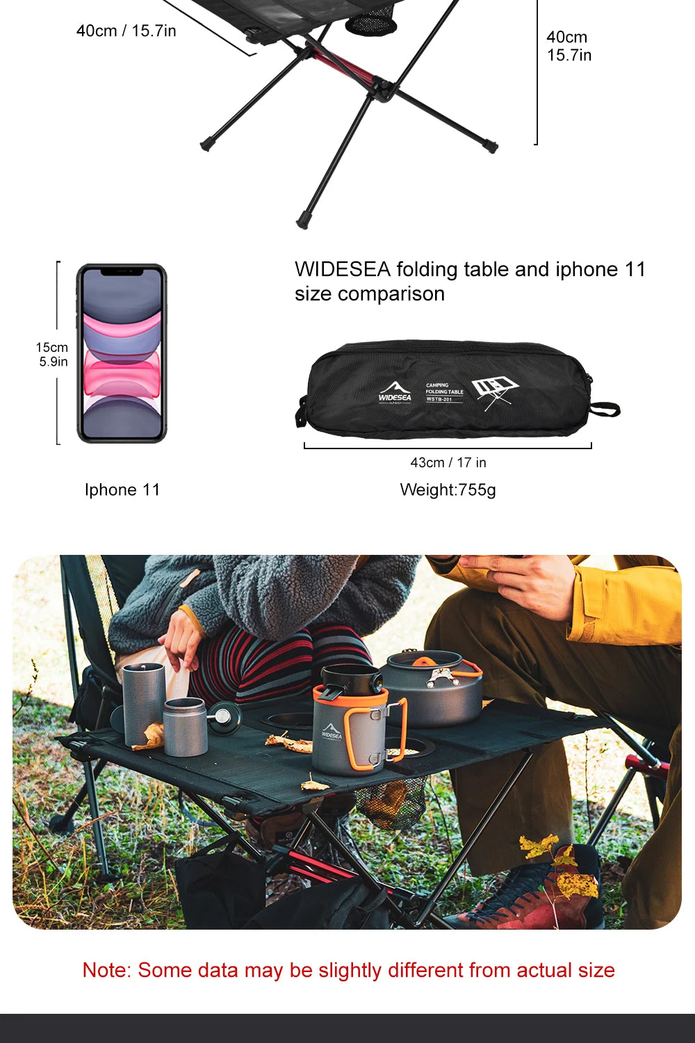 Widesea Folding Camping Table – Portable Picnic & Travel Table