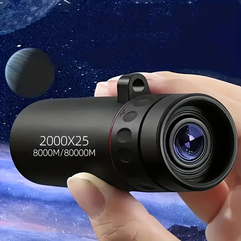 2000x25 HD Mini Monocular Telescope with Mobile Holder – Portable Outdoor Use