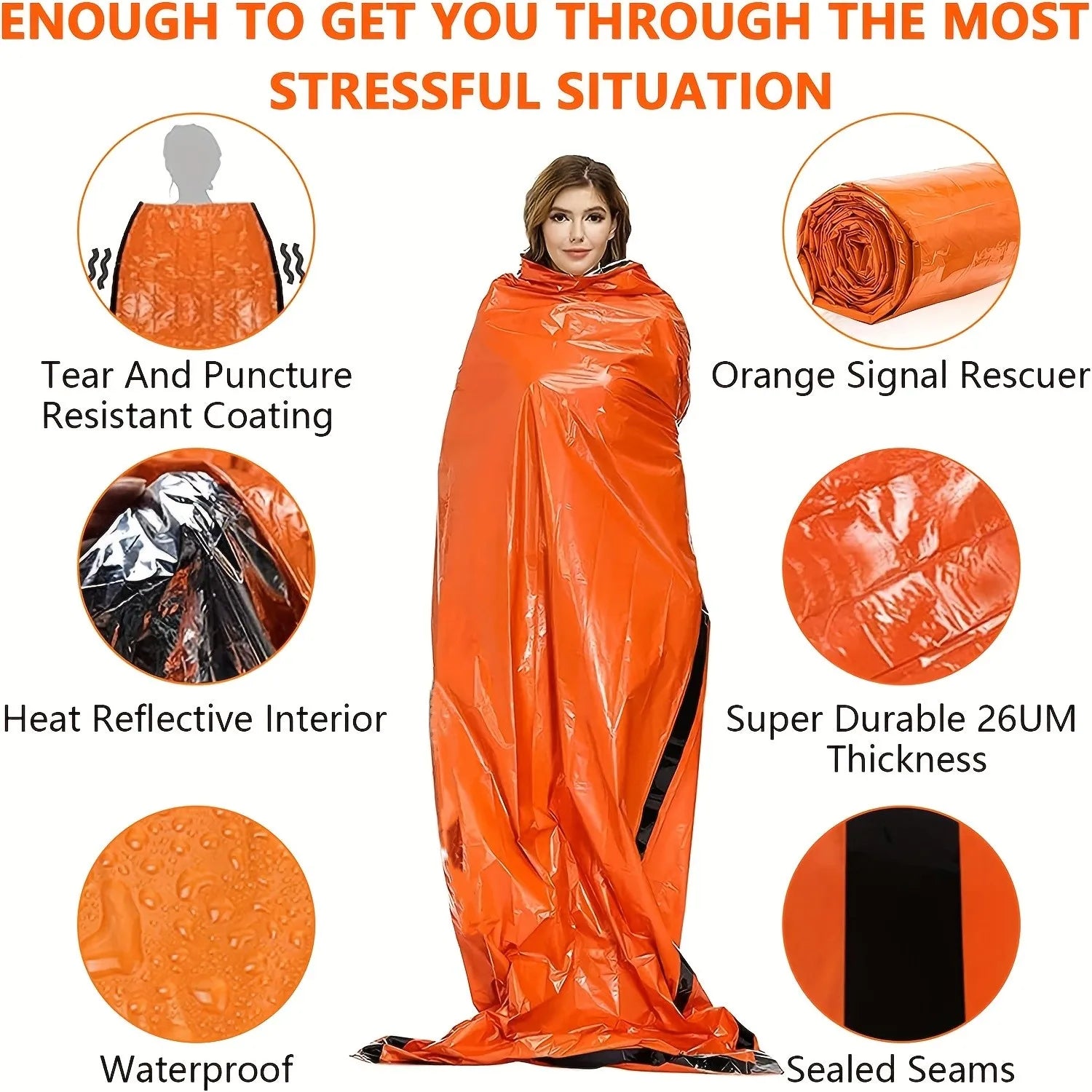Emergency Thermal Sleeping Bag – Waterproof Survival Sack