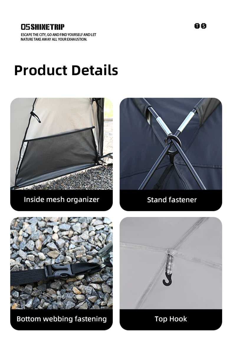ShineTrip Waterproof Silver-Coated Camping Canopy