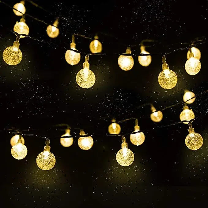 2024 Solar Crystal Globe String Lights – Waterproof IP65 LED Fairy Lights for Outdoor Garden, Patio, Party & Holiday Decor