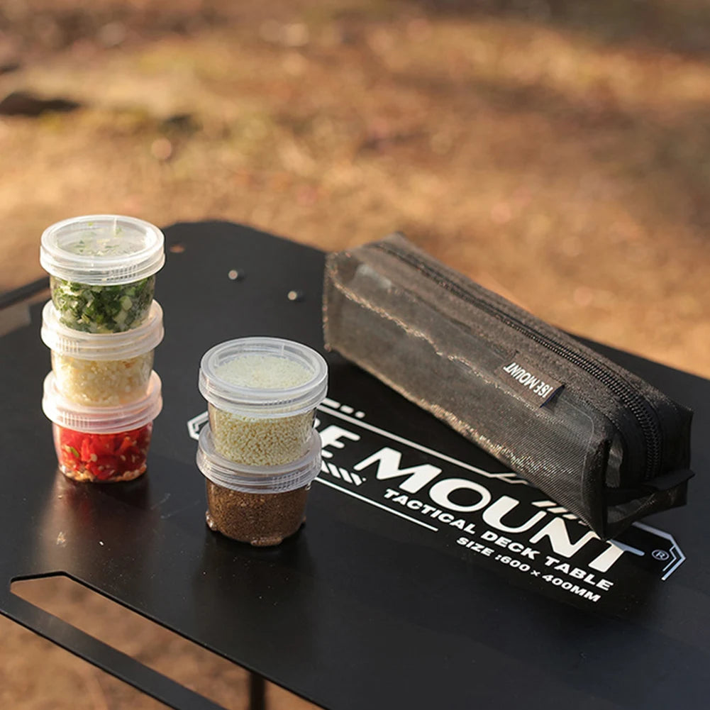 Portable Camping Spice Kit – 5 Clear Bottles