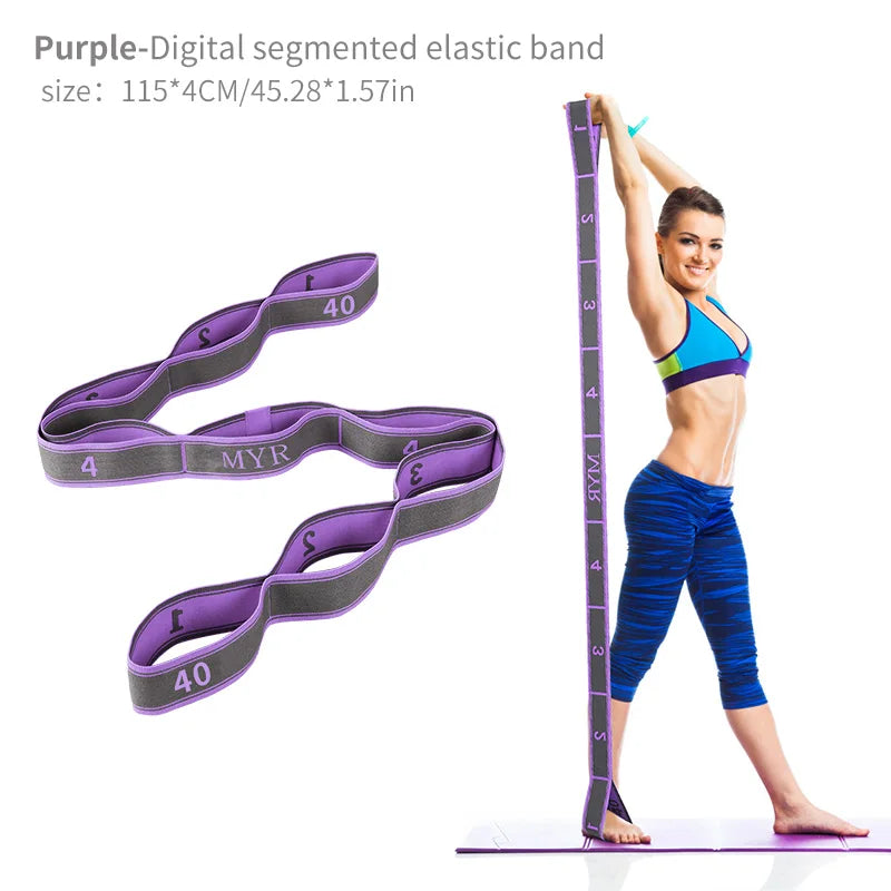 Elastic Yoga Stretching Strap with Loops – Multi-Sport Flexibility Band