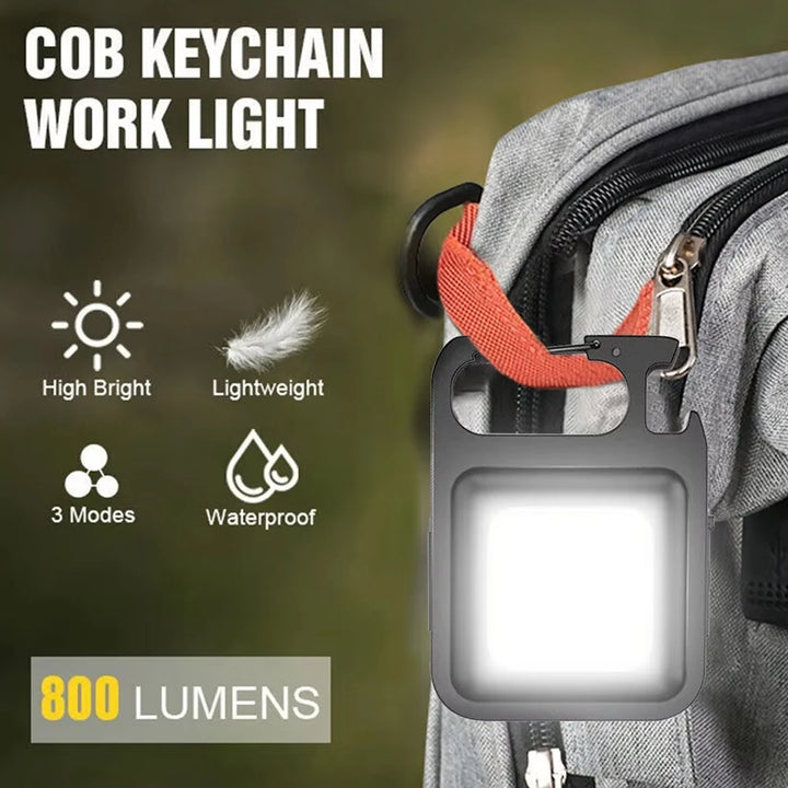 1/2Pcs Mini COB Keychain Work Light – Emergency LED Flashlight