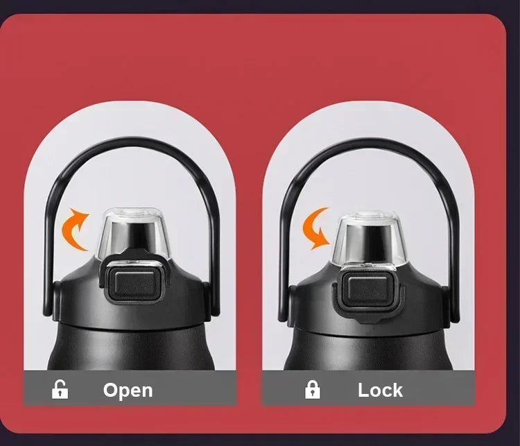 Vacuum Insulated Stainless Steel Water Bottle with Straw – Hot & Cold Thermos