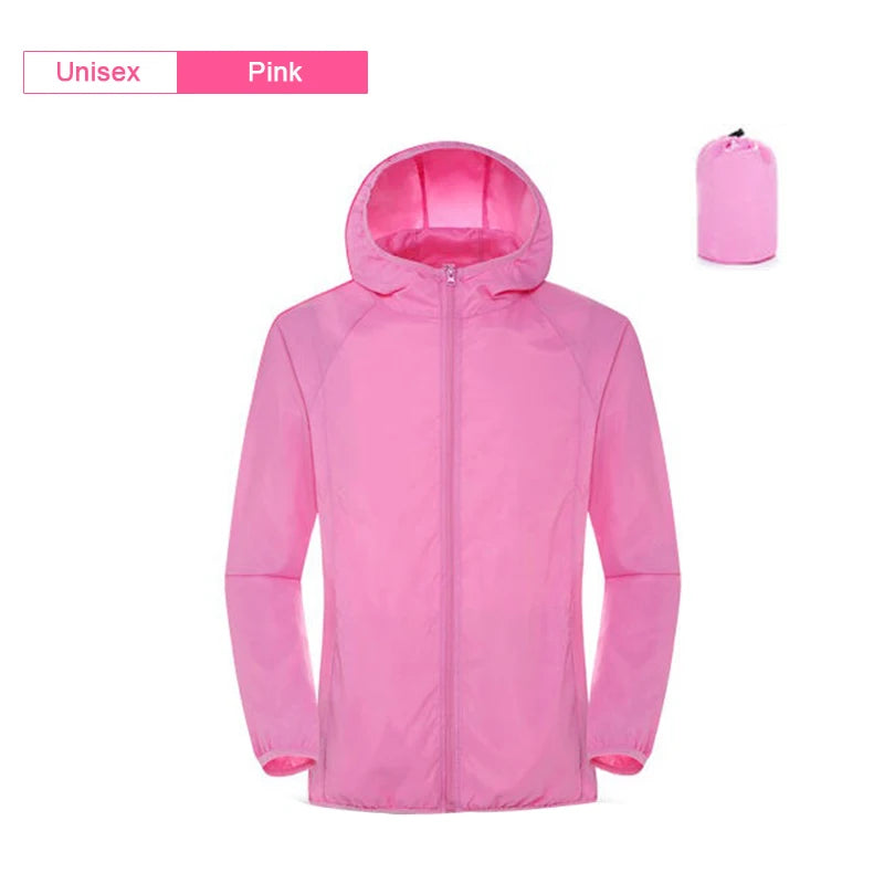 JNLN Waterproof Camping Rain Jacket – Quick-Dry Windbreaker with Pockets
