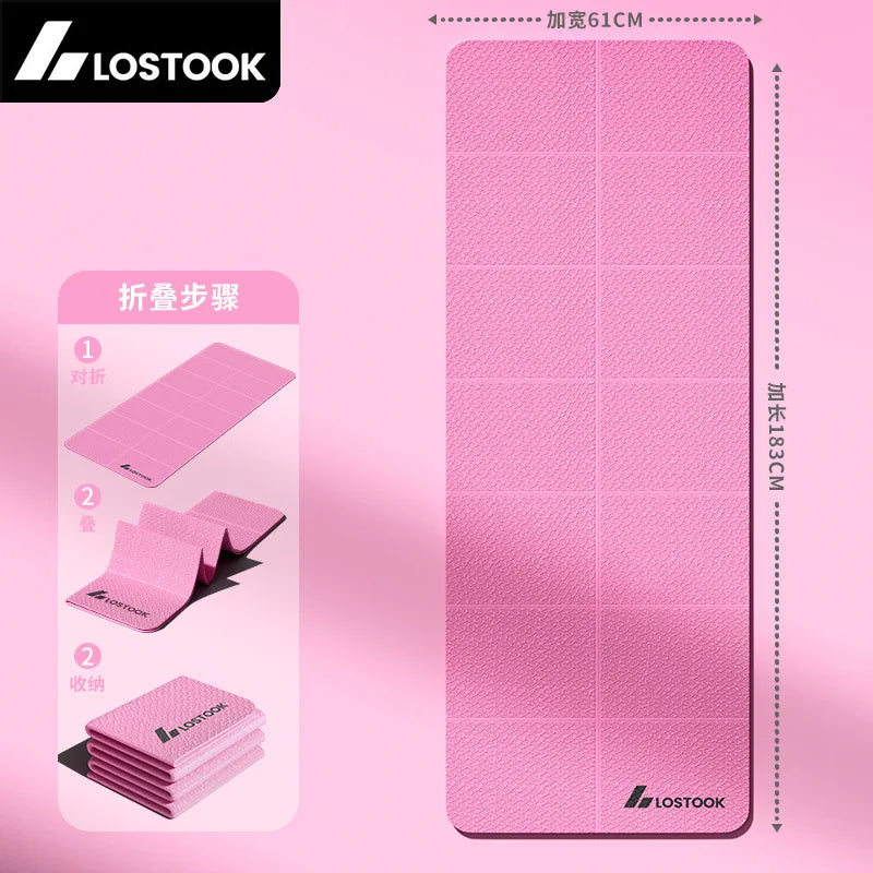 Extra Wide Thick Foldable Non-Slip Yoga Mat – Quiet Home Workout Fitness Mat