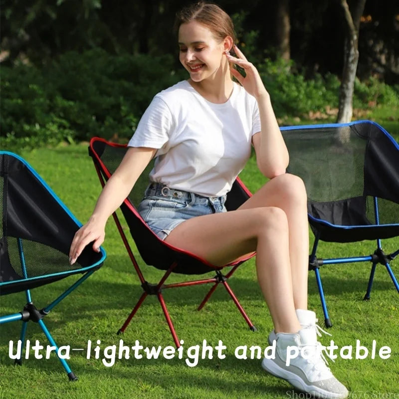 Ultralight Foldable Outdoor Chair – Camping, Fishing, Reclining Moon Chair