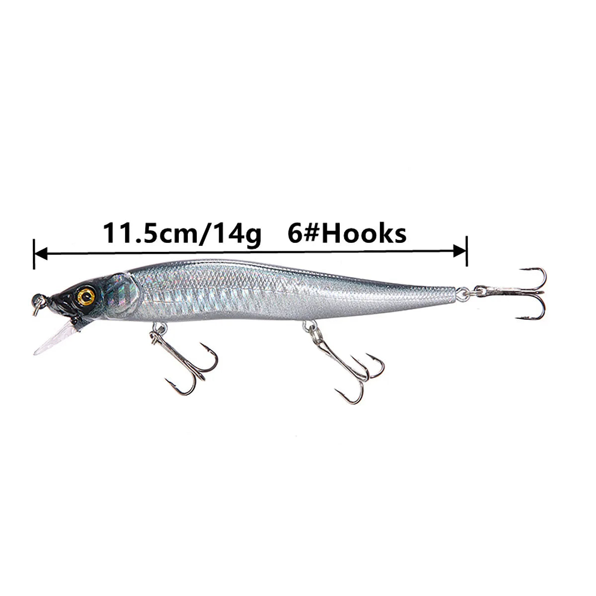 115mm 14g Minnow Sinking Fishing Lure – Hard Plastic Crankbait