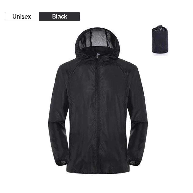 JNLN Waterproof Camping Rain Jacket – Quick-Dry Windbreaker with Pockets