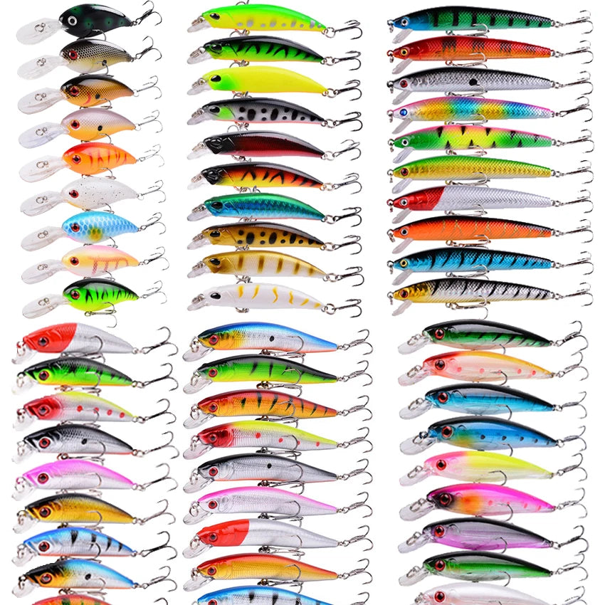 3/5/8-Piece Random Fishing Lure Set – Minnow Crankbait Artificial Bait Kit