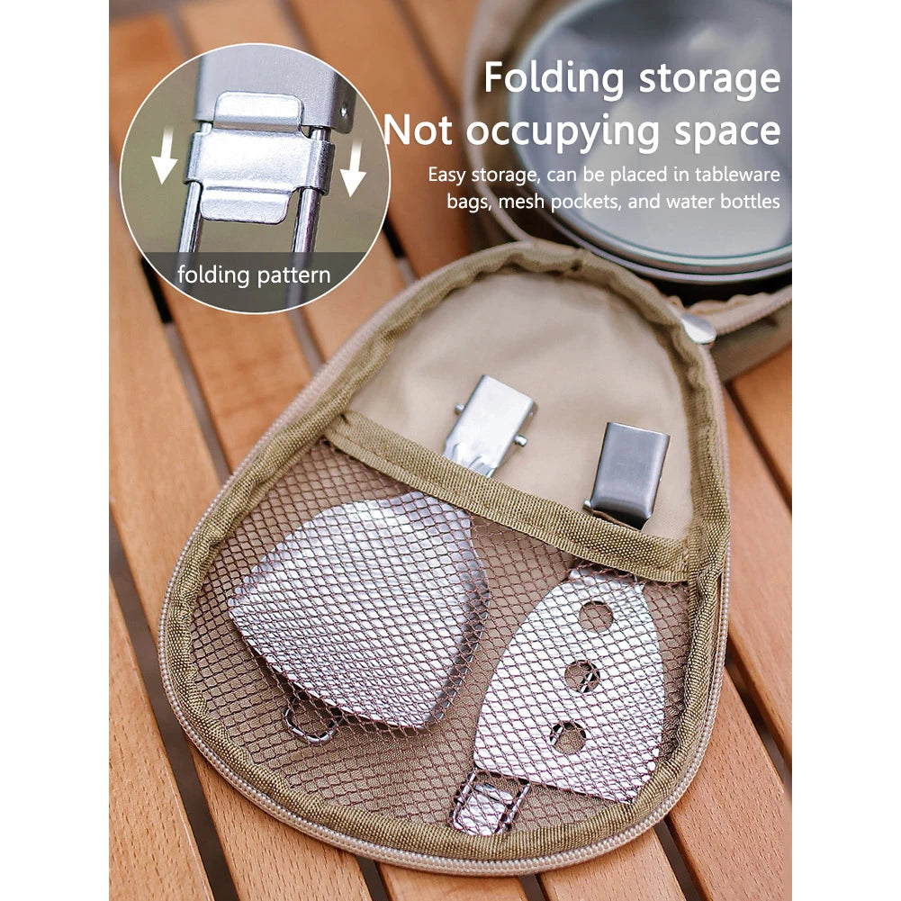 Folding Spatula Spoon – Stainless Steel Outdoor Cooking Tool