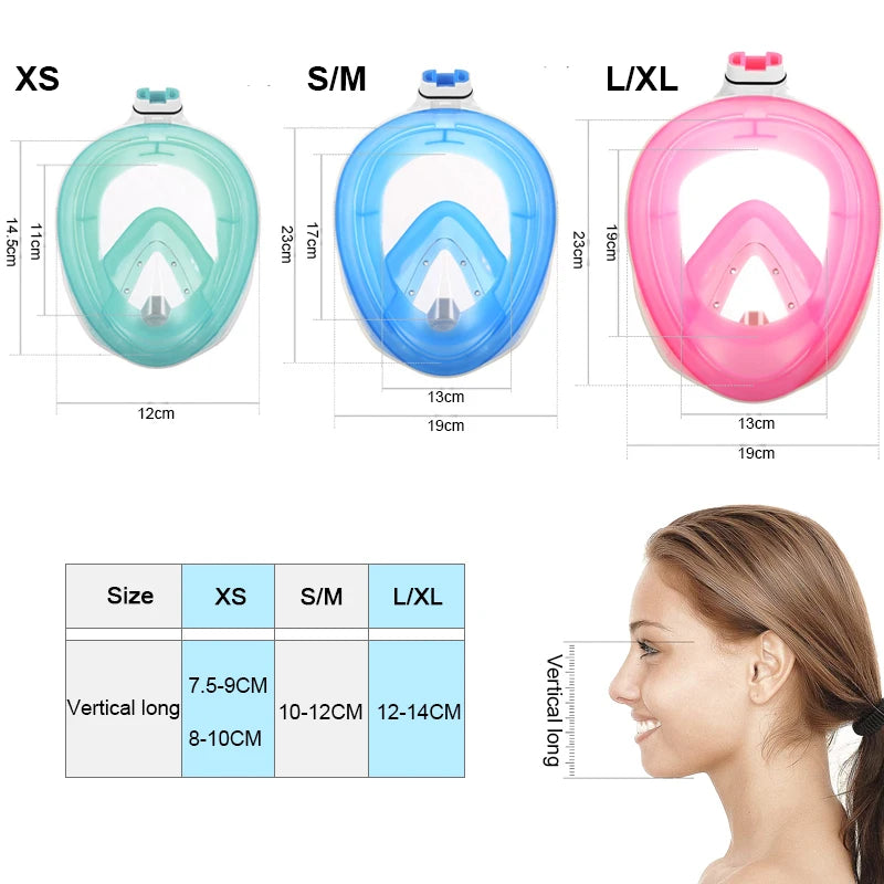 Full-Face Anti-Fog Diving Mask – Waterproof Snorkeling Gear for Adults & Kids