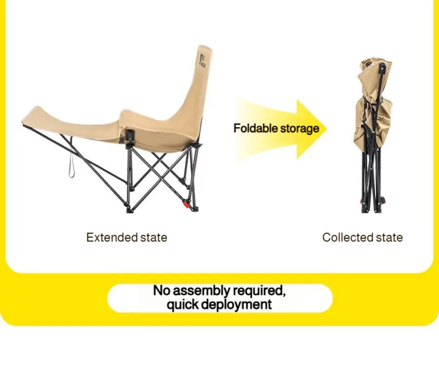 Adjustable Folding Outdoor Moon Chair – Portable High Back Camping & Beach Chair