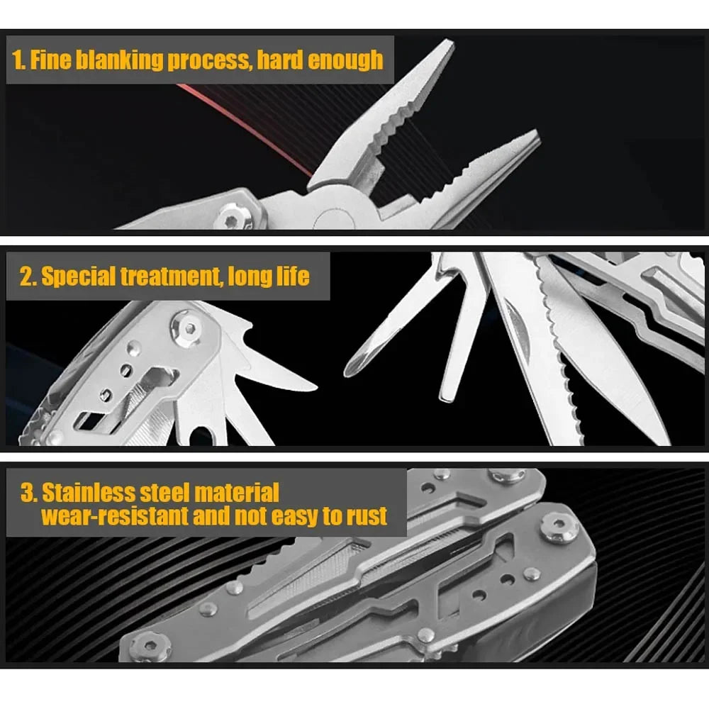 Mini Folding Multi-Tool Pocket Knife with Pliers – Tactical Outdoor Survival Tool