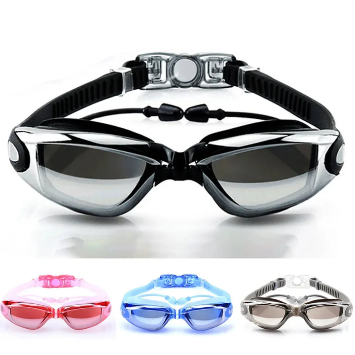Adult Anti-Fog UV Swimming Goggles with Earplugs