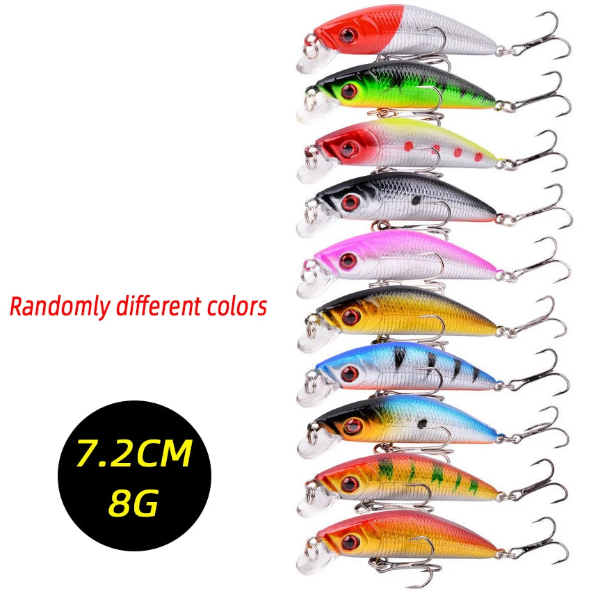 3/5/8-Piece Random Fishing Lure Set – Minnow Crankbait Artificial Bait Kit