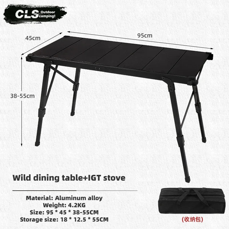 NOBANA&GLS Folding IGT BBQ Table – Adjustable & Lightweight