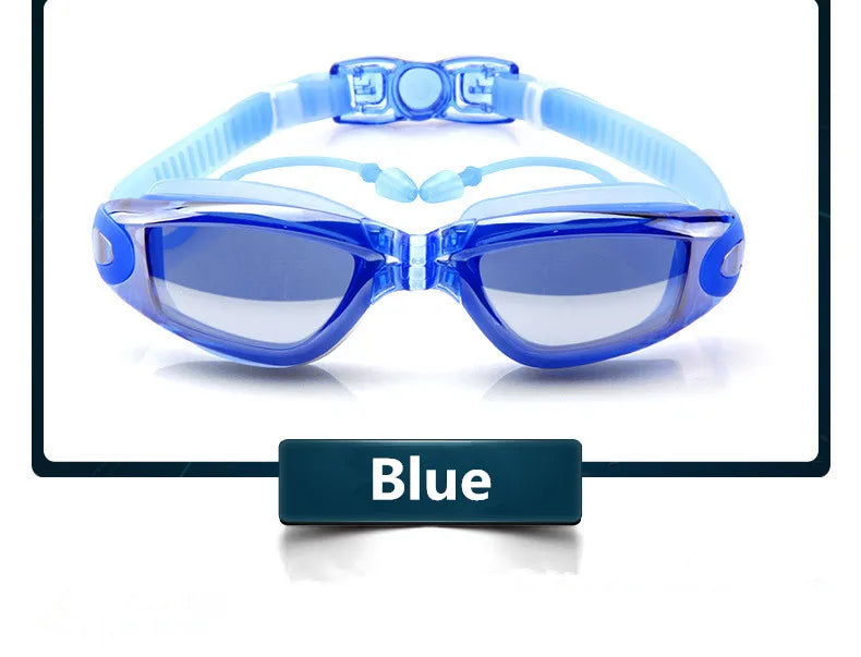 Adult Anti-Fog UV Swimming Goggles with Earplugs