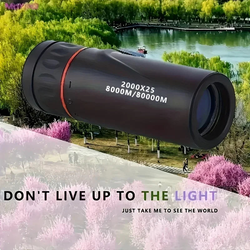 2000x25 HD Mini Monocular Telescope with Mobile Holder – Portable Outdoor Use