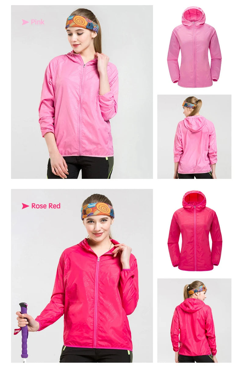 JNLN Waterproof Camping Rain Jacket – Quick-Dry Windbreaker with Pockets