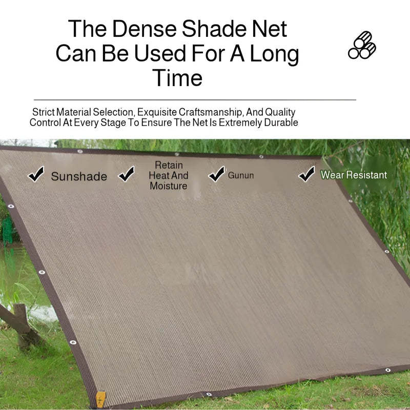 Thickened High-Density Sun Protection Net – Perforated Edge Outdoor Sunshade