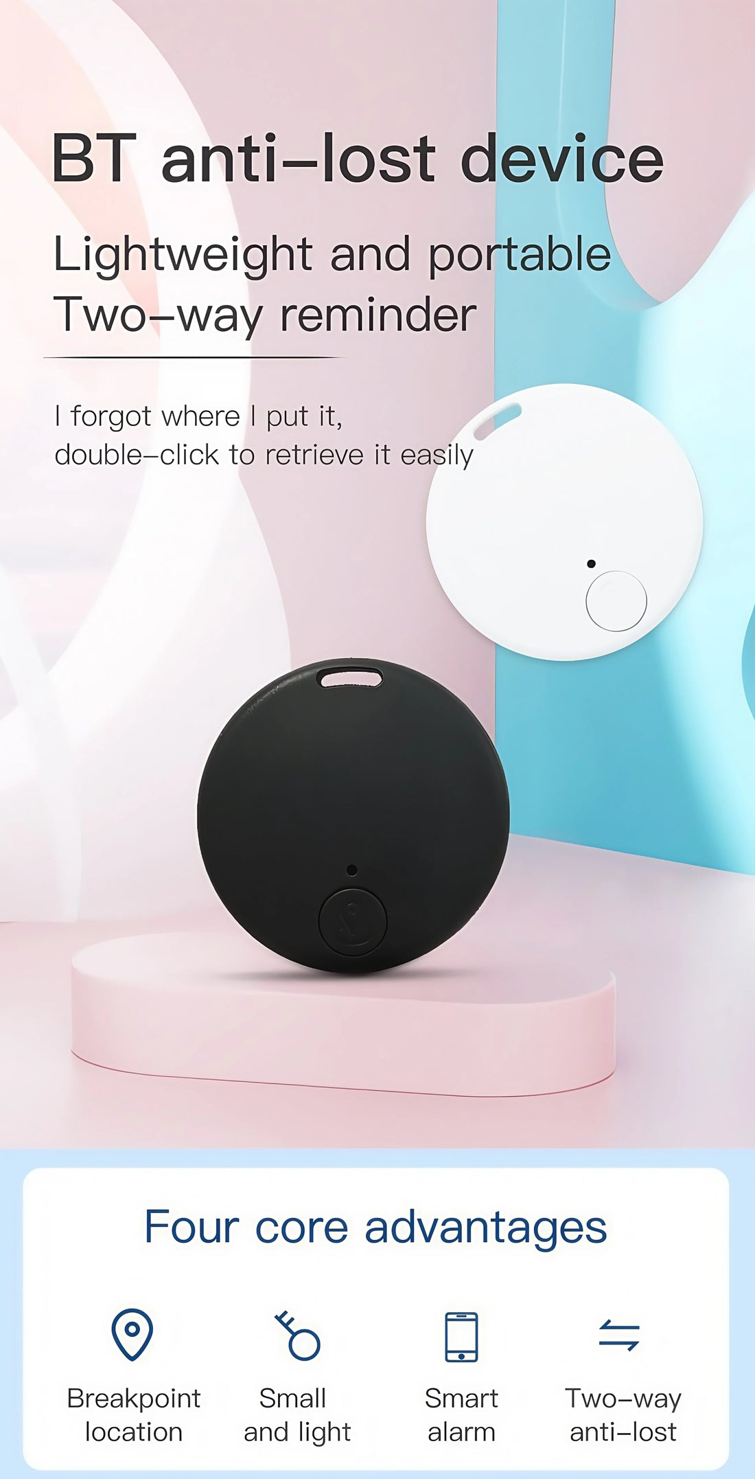 Mini GPS Tracker – Bluetooth Anti-Lost Device for Keys, Wallet & Kids