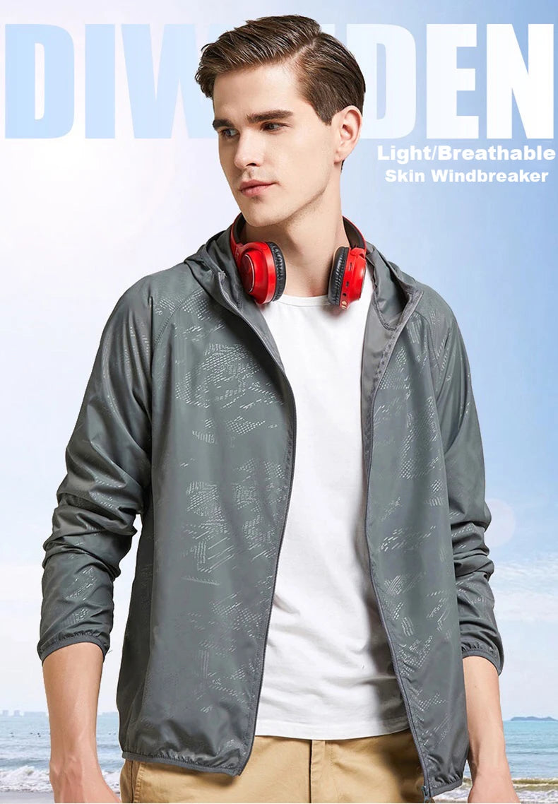 JNLN Waterproof Camping Rain Jacket – Quick-Dry Windbreaker with Pockets