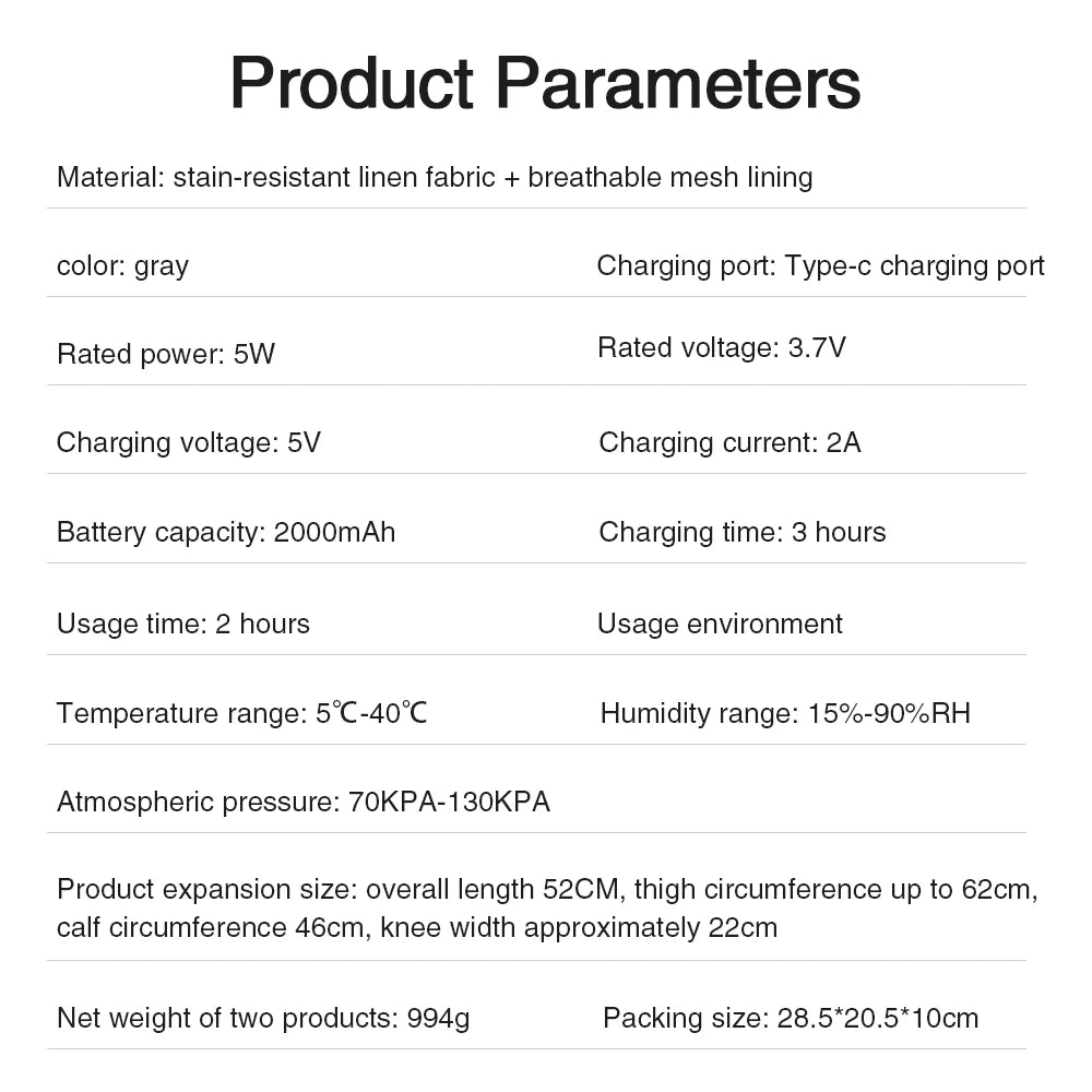 Electric Leg Massager – 3-Speed Hot Compress