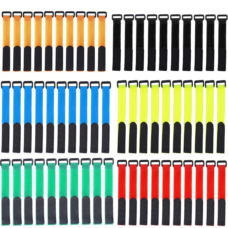 10pcs Reusable Fishing Rod Tie Holder Straps with Hook & Loop