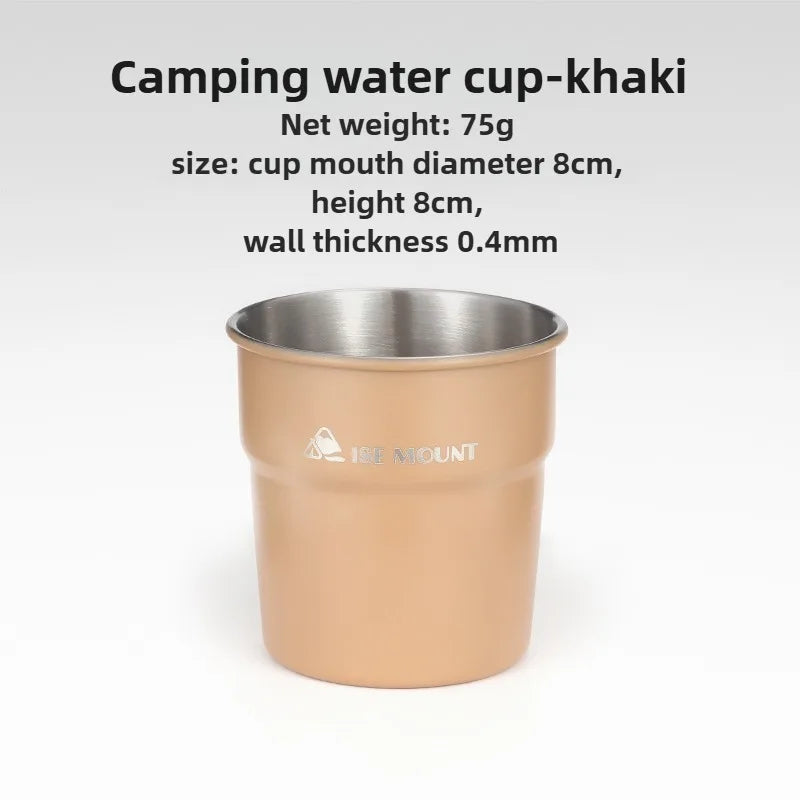 ISE MOUNT Stainless Steel Camping Cup with Storage Bag