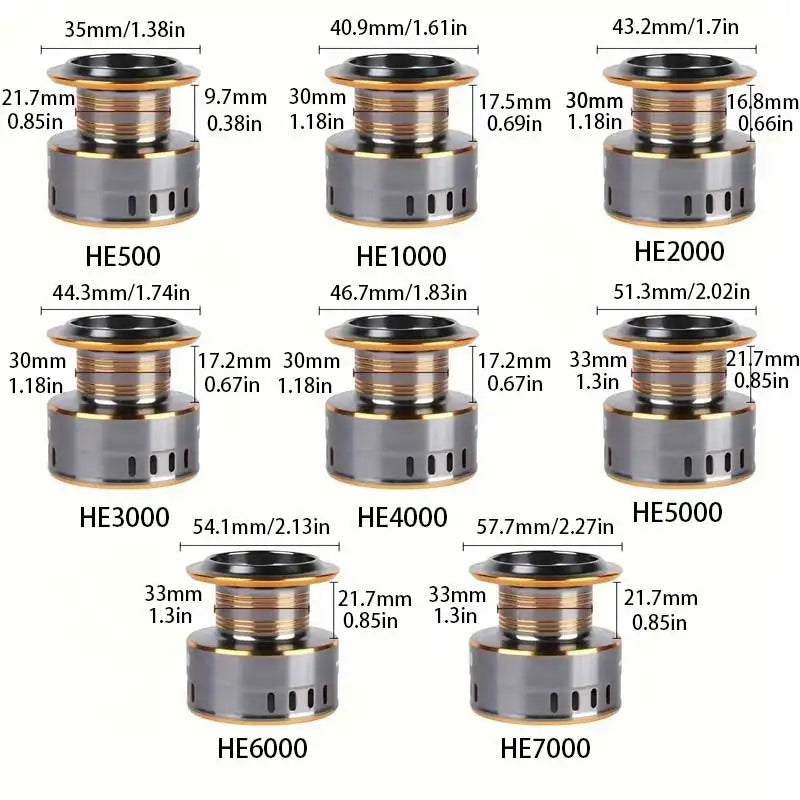 Two-Hand Rotating Fishing Reel HE1000-7000 Series – 5.2:1 Gear Ratio