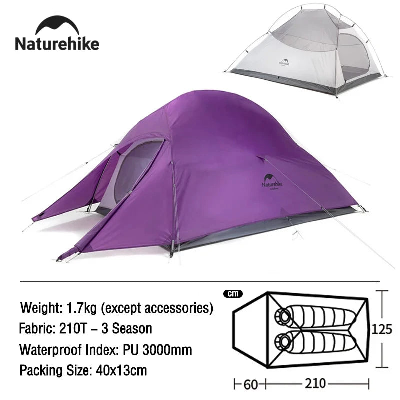 Naturehike Cloud Up 2 Tent – Ultralight Waterproof Camping & Hiking Shelter