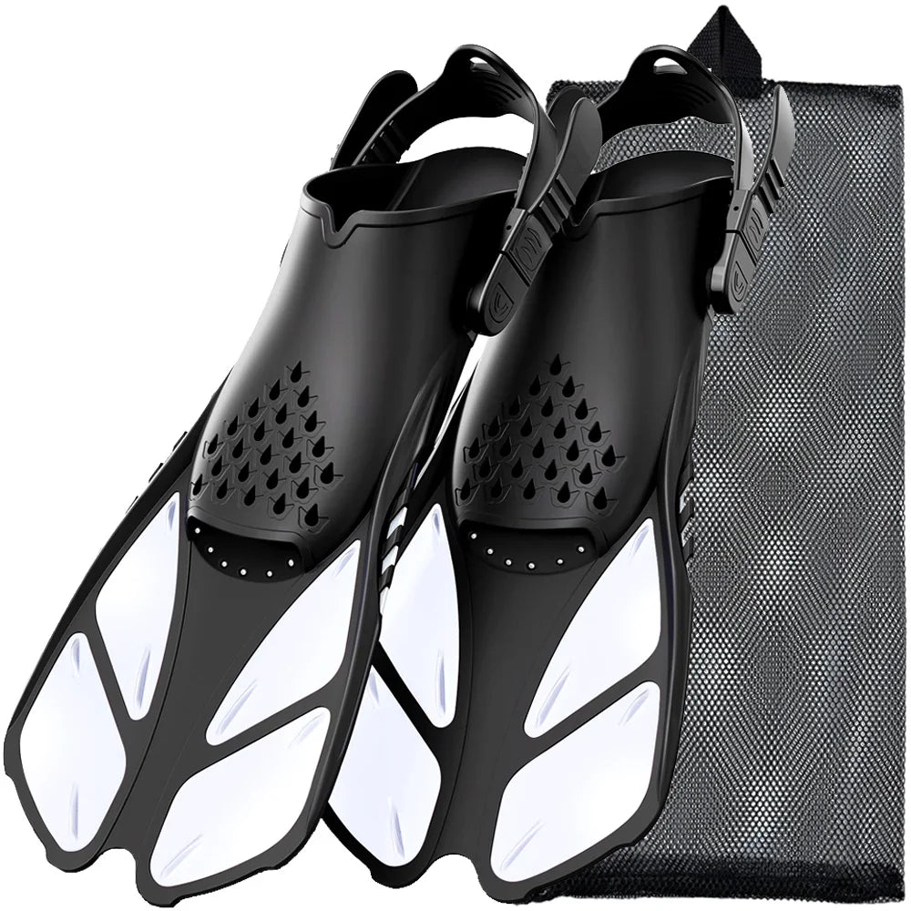 Adjustable Silicone Snorkel Fins – Open Heel Flippers
