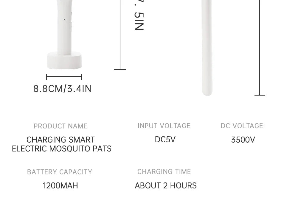 3500V 5-in-1 USB Rechargeable Killer Lamp – Bug Zapper &Mosquito  Swatter