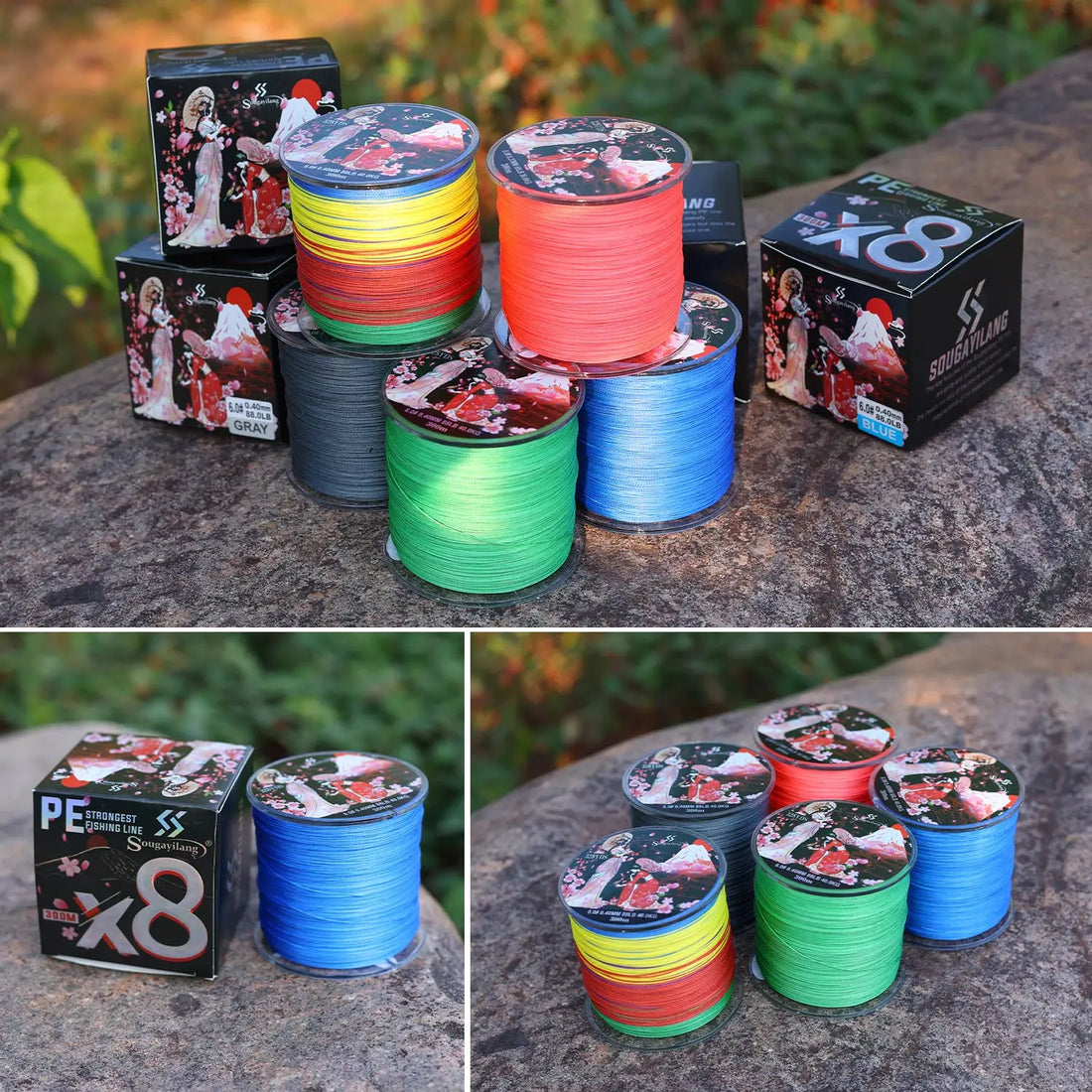 Sougayilang 300M 8-Strand Braided Fishing Line – Multifilament X8