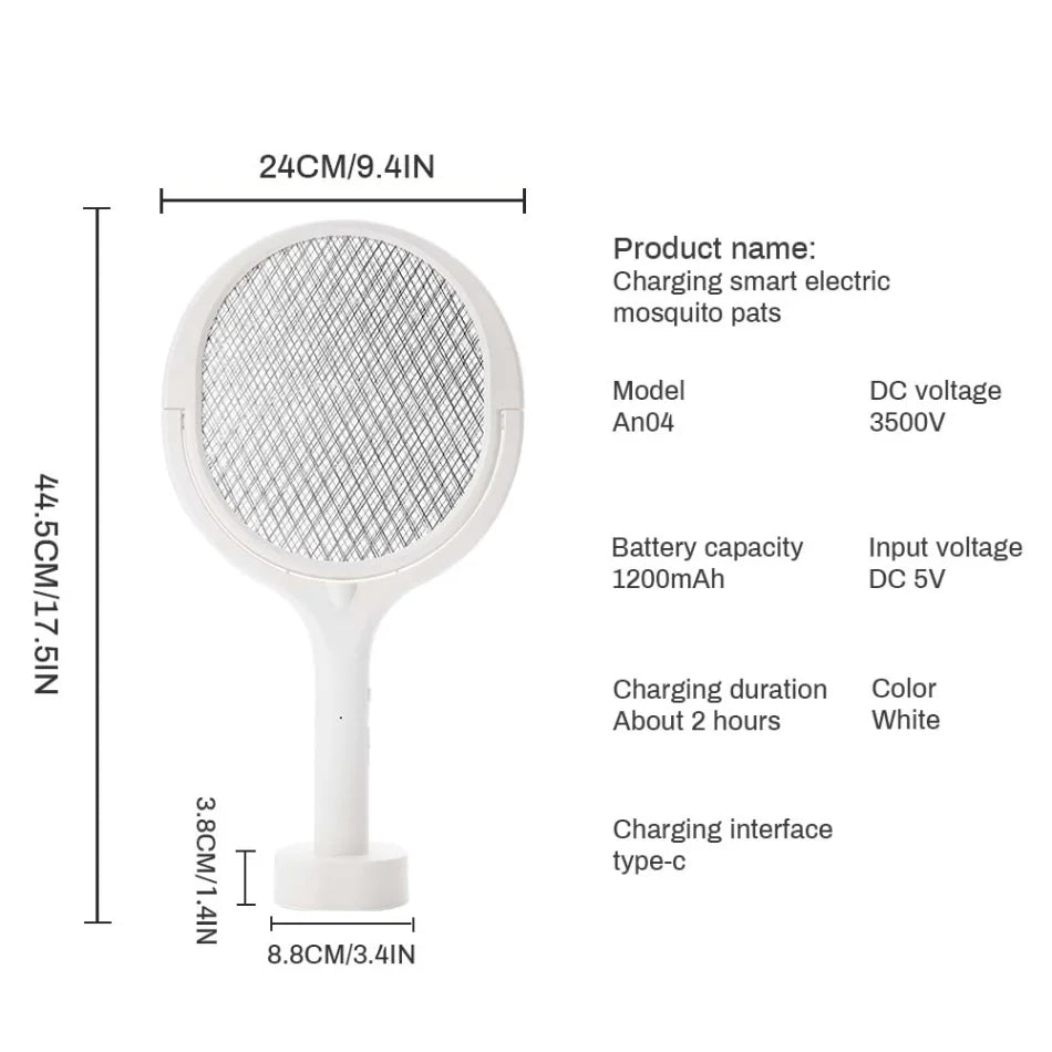 3500V 5-in-1 USB Rechargeable Killer Lamp – Bug Zapper &Mosquito  Swatter