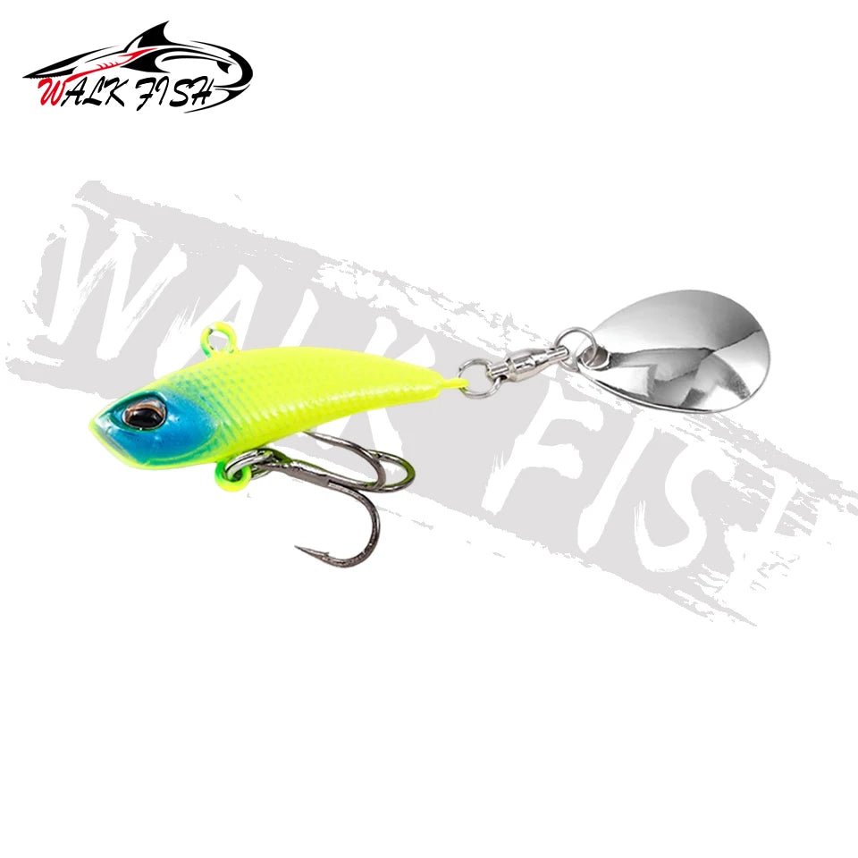 WALK FISH Metal Spinner Bait VIB Lure – 7g/11g/15g/21g Trolling Wobbler with Rotating Tail