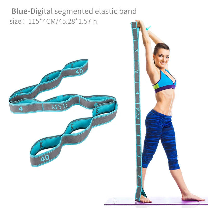 Elastic Yoga Stretching Strap with Loops – Multi-Sport Flexibility Band