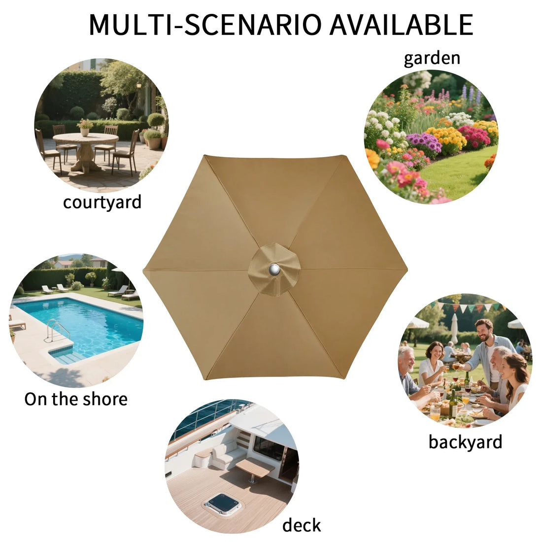 Replacement Parasol Canopy Cover with UV Protection