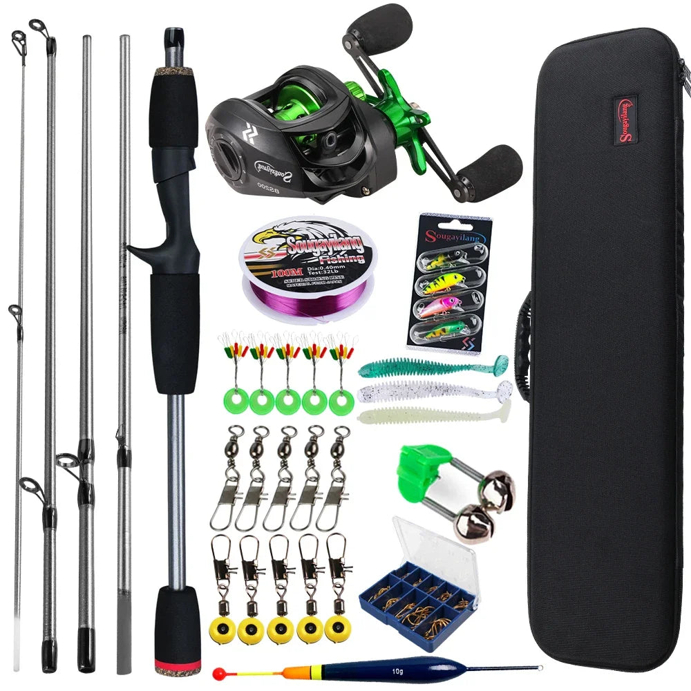 Sougayilang Baitcasting Combo Kit – 5-Section Rod + 7.2:1 Reel