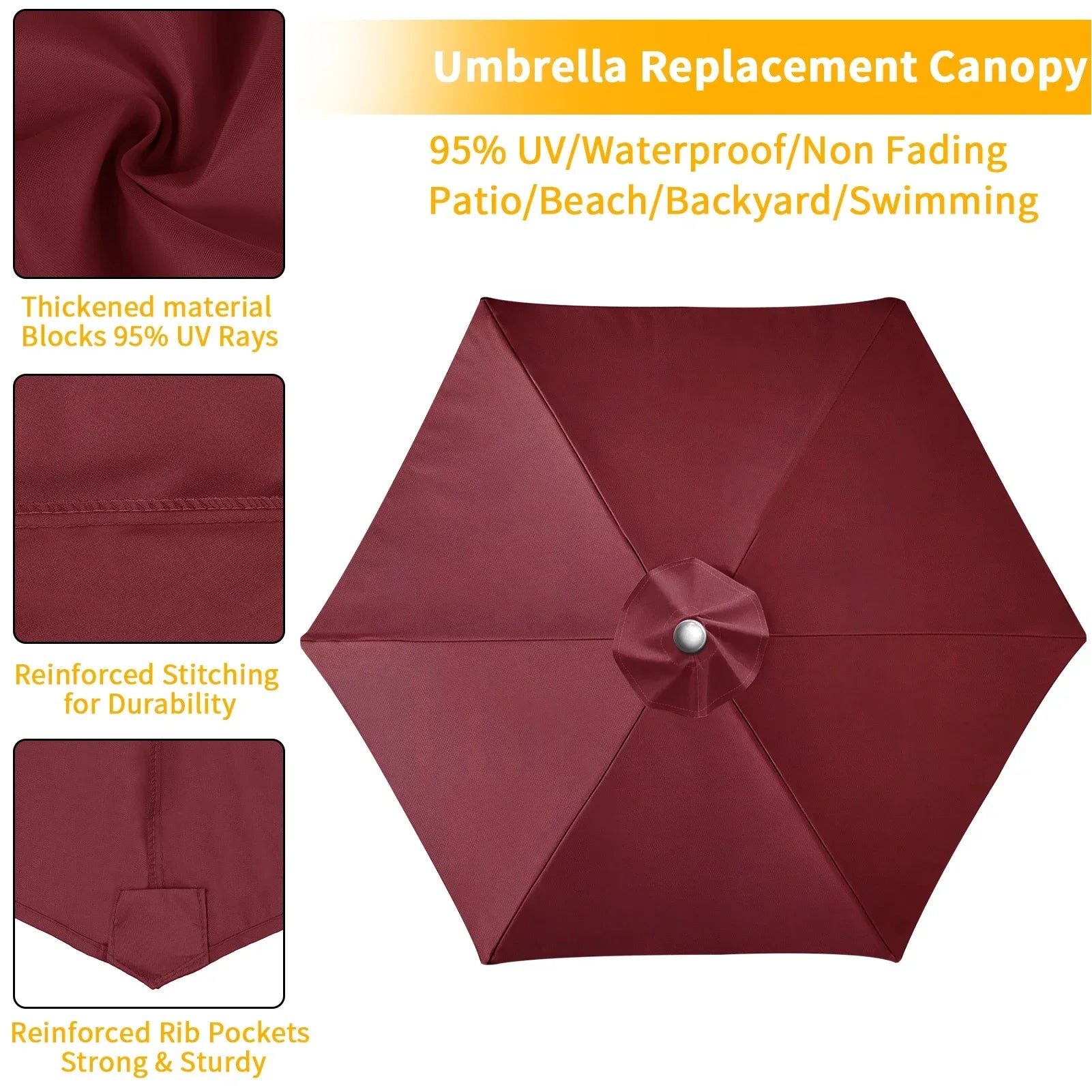 Replacement Parasol Canopy Cover with UV Protection