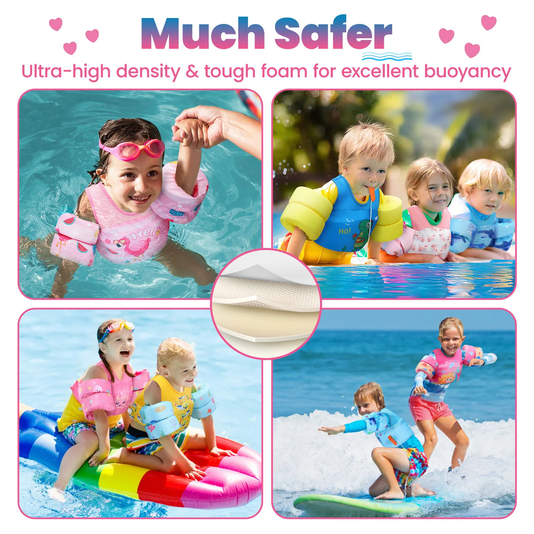 Children’s Swim Life Vest with Arm Floats & Whistle