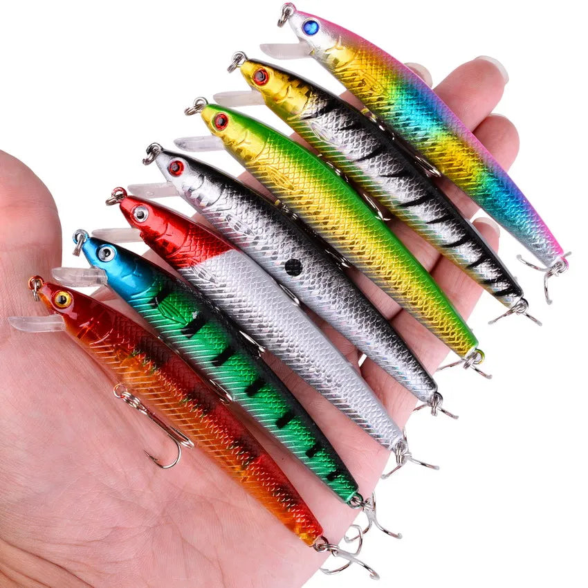 3/5/8-Piece Random Fishing Lure Set – Minnow Crankbait Artificial Bait Kit