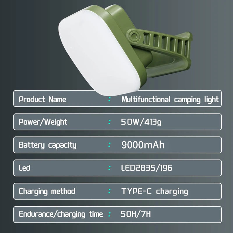 MOSLIGHTING 80W Solar Camping Lantern – Zoom Torch with Magnet & Strong LED Light
